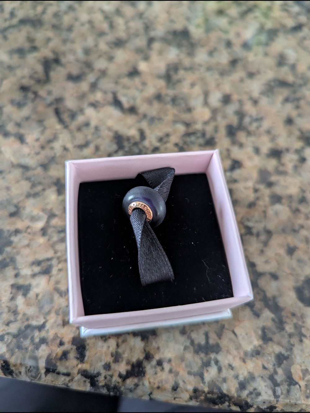 Pandora Black Bead with Rose Gold Accent